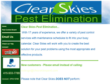 Tablet Screenshot of clearskiespest.com